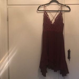 Deep Wine Free People Dress